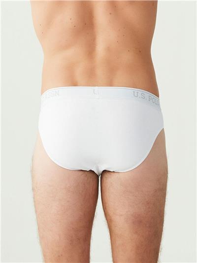 U.s Polo Assn. 90003 Erkek Battal 3lü Slip Külot-Beyaz