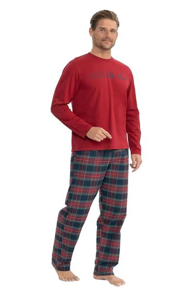 U.s Polo Assn. 18851 Erkek Uzun Kollu Yuvarlak Yaka Pijama Takımı-Bordo