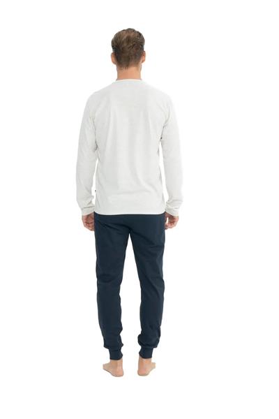 U.s Polo Assn. 18832 Erkek Uzun Kollu Yuvarlak Yaka Paçası Lastikli  Pijama Takımı-Bejmelanj