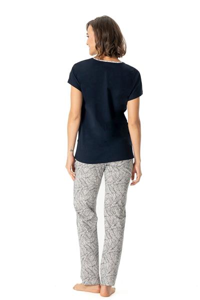 U.s Polo Assn. 17020 Kadın Kısa Kollu Yuvarlak Yaka Pijama Takım-Lacivert