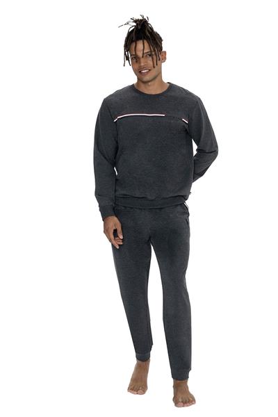 U.s Polo Assn. 18921 Erkek Uzun Kollu Bisiklet Yaka Rahat Ev giyim-Antrasitmelanj