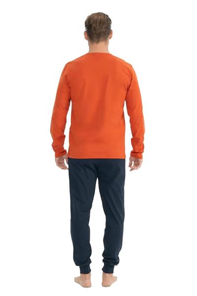 U.s Polo Assn. 18832 Erkek Uzun Kollu Yuvarlak Yaka Paçası Lastikli  Pijama Takımı-Turuncu