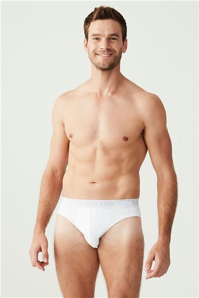U.s Polo Assn. 90003 Erkek Battal 3lü Slip Külot-Beyaz