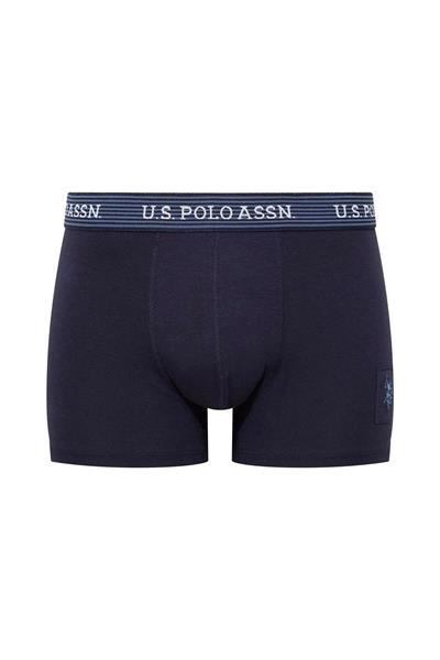 U.s Polo Assn. 80515 Erkek Pamuklu 3lü Boxer-İndigo&Lacivert&Baskılı