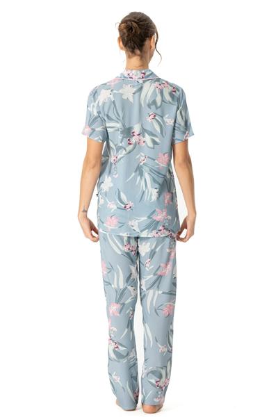 U.s Polo Assn. 17047 Kadın Kısa Kollu Önden Düğmeli Pijama Takım-Mint