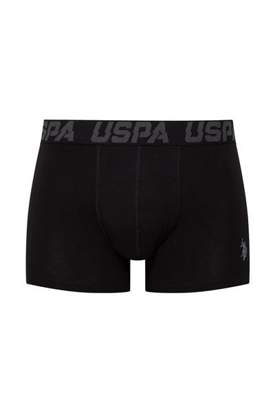 U.s Polo Assn. 80496 Erkek Pamuklu 3lü Boxer-Siyah&Antrasit&Baskılı
