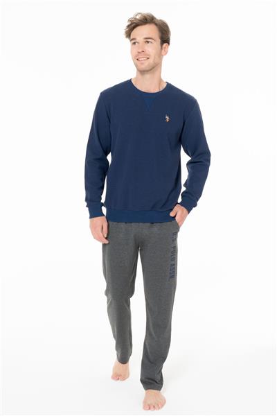 U.s Polo Assn. 18933 Erkek Uzun Kollu Bisiklet Yaka Rahat Ev Giyim-Lacivert