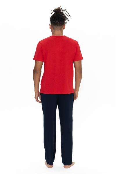 U.s Polo Assn. 18899 Erkek Kısa Kollu Bisiklet Yaka Pijama Takımı-Kırmızı