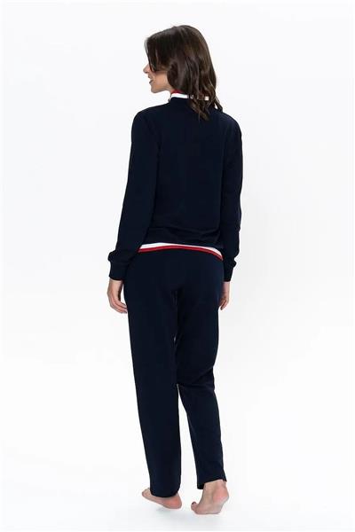 U.s Polo Assn. 20112 Kadın Uzun Kollu Dik Yaka Rahat Ev Giyim-Lacivert