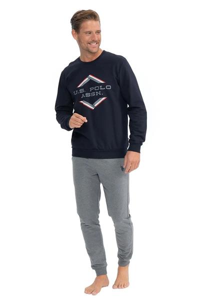 U.s Polo Assn. 18818 Erkek Uzun Kollu Yuvarlak Yaka Paçası Lastikli Rahat Ev Giyim-Lacivert