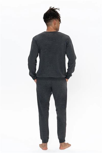 U.s Polo Assn. 18923 Erkek Uzun Kollu Bisiklet Yaka Rahat Ev giyim-Antrasitmelanj