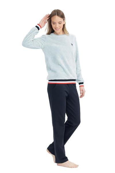 U.s Polo Assn. 17079 Kadın Uzun Kollu Welsoft Eşofman Takım-Açıkmavi