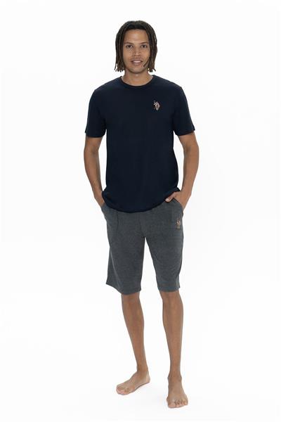U.s Polo Assn. 18904 Erkek Kısa Kollu Bisiklet Yaka Şortlu Pijama Takımı-Lacivert