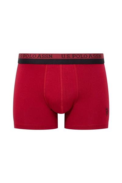 U.s Polo Assn. 80522 Erkek Pamuklu 3lü Boxer-Siyah&Baskılı&Bordo