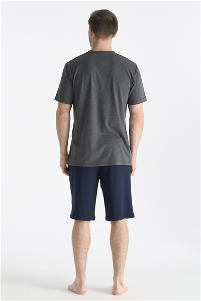 U.s Polo Assn. 19006 Erkek Kısa Kollu Şortlu Pijama Takımı-Gri