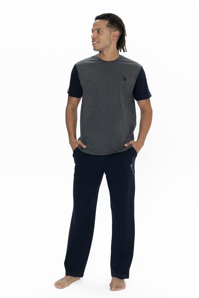 U.s Polo Assn. 18898 Erkek Kısa Kollu Bisiklet Yaka Pijama Takımı-Antrasitmelanj