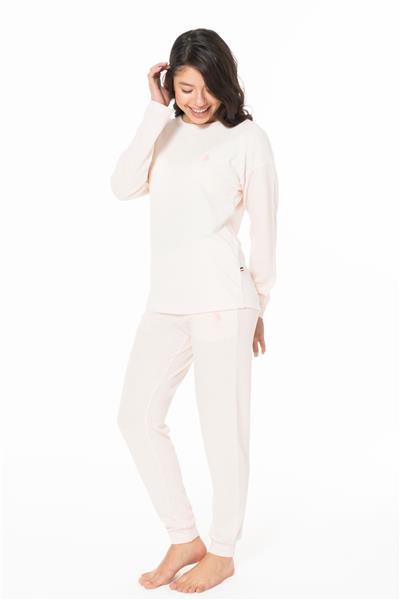 U.s Polo Assn. 20129 Kadın Uzun Kollu Bisiklet Yaka Paçası Bantlı Pijama Takım-Pembemelanj