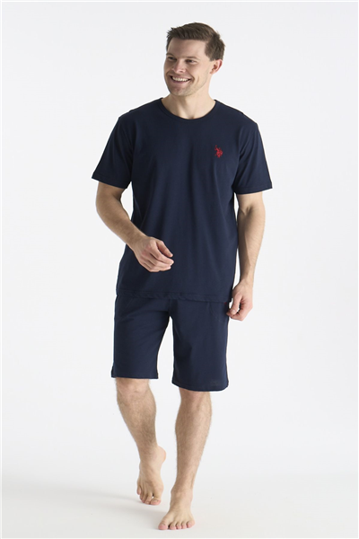 U.s Polo Assn. 19012 Erkek Kısa Kollu Şortlu Pijama Takımı-Lacivert