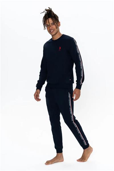 U.s Polo Assn. 18923 Erkek Uzun Kollu Bisiklet Yaka Rahat Ev giyim-Lacivert