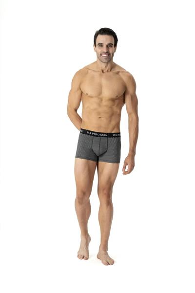 U.s Polo Assn. 80515 Erkek Pamuklu 3lü Boxer-İndigo&Lacivert&Baskılı