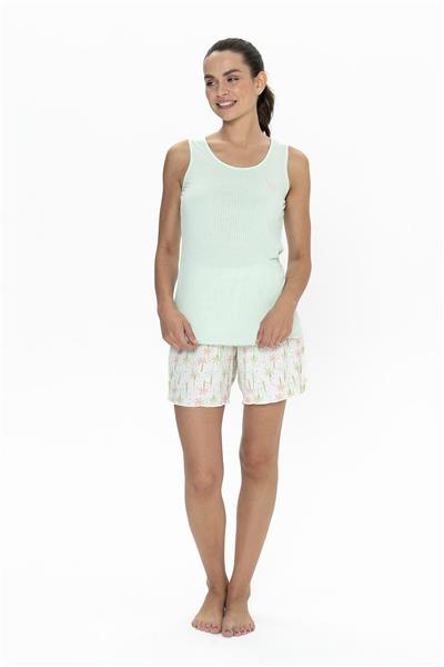 U.s Polo Assn. 20080 Kadın Kalın Askılı Bisiklet Yaka Şortlu Pijama Takımı-Mint