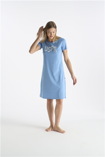 U.s Polo Assn. 20206 Kadın Kısa Kollu Gecelik-Mavi