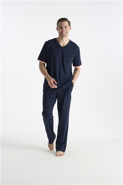 U.s Polo Assn. 19041 Erkek Kısa Kollu V Yaka Pijama Takımı-Lacivert