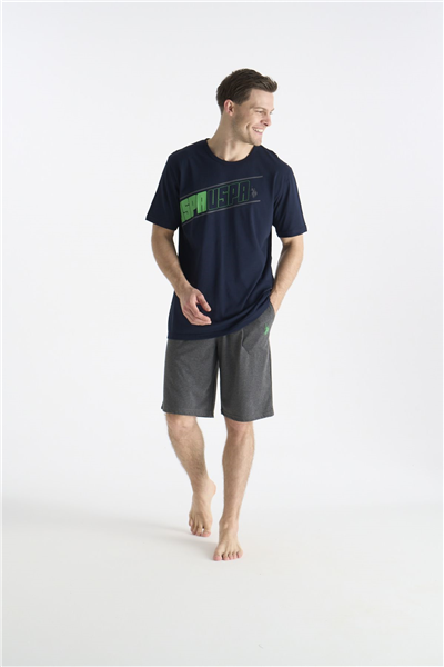 U.s Polo Assn. 19015 Erkek Kısa Kollu Şortlu Pijama Takımı-Lacivert