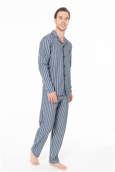 U.s Polo Assn. 18978 Erkek Uzun Kollu Önden Düğmeli Pijama Takımı-Lacivert