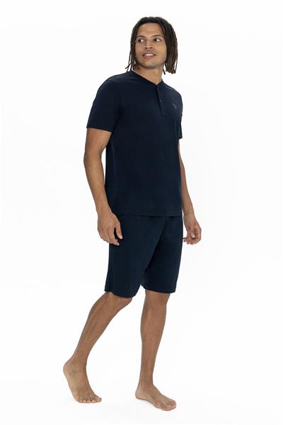 U.s Polo Assn. 18914 Erkek Kısa Kollu Yakası Düğmeli 3lü Pijama Takımı-Lacivert