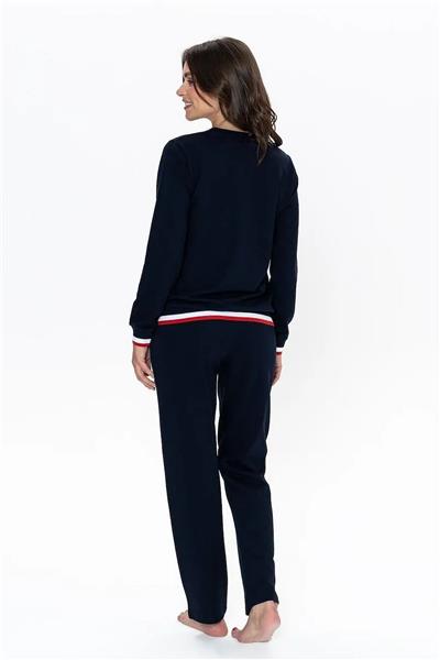 U.s Polo Assn. 20110 Kadın Uzun Kollu Bisiklet Yaka Rahat Ev giyim-Lacivert