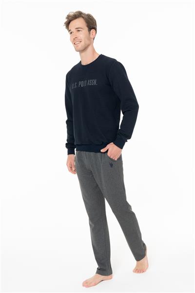 U.s Polo Assn. 18934 Erkek Uzun Kollu Bisiklet Yaka Rahat Ev Giyim-Lacivert