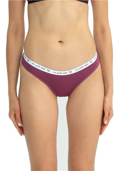 U.s Polo Assn. 66436 Kadın Karışık Desen Pamuklu 3lü Slip Külot-Gülkurusu