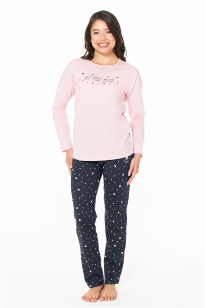 U.s Polo Assn. 20140 Kadın Uzun Kollu Bisiklet Yaka Pijama Takımı-Pembe