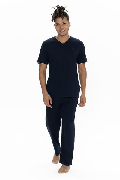 U.s Polo Assn. 18896 Erkek Kısa Kollu Bisiklet Yaka Pijama Takımı-Lacivert
