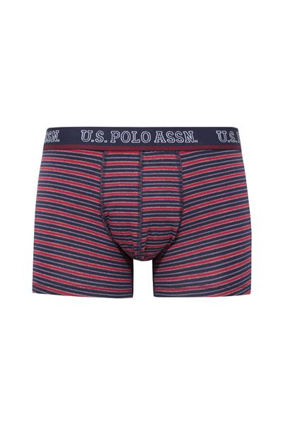 U.s Polo Assn. 80516 Erkek Pamuklu 3lü Boxer-Bordo&Lacivert&Baskılı