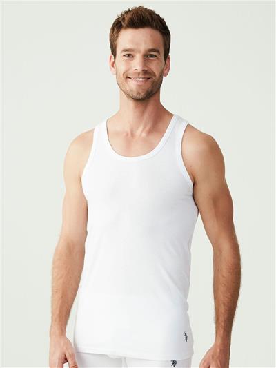 U.s Polo Assn. 90000 Erkek Battal 2li Atlet-Beyaz