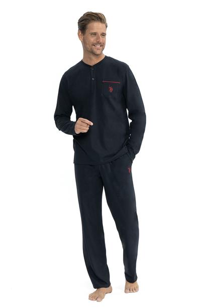 U.s Polo Assn. 12040 Erkek Çeyizlik 5li Sabahlıklı Pijama Takım-Bordo