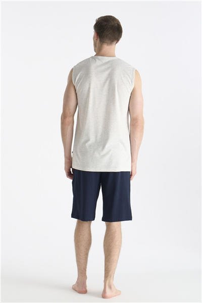 U.s Polo Assn. 19010 Erkek Sıfır Kollu Şortlu Pijama Takımı-Karmelanj