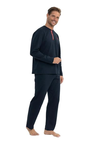 U.s Polo Assn. 18837 Erkek Uzun Kollu Yuvarlak Yaka Pijama Takımı-Lacivert