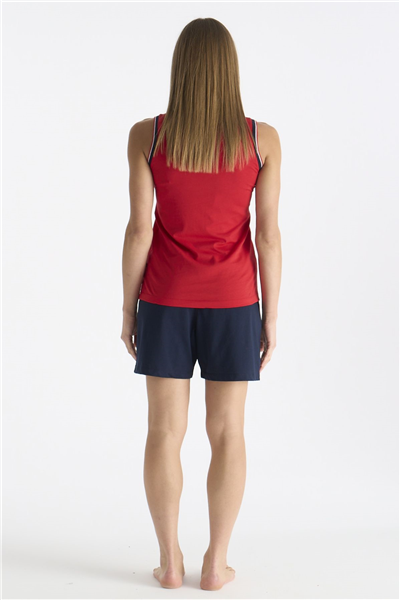 U.s Polo Assn. 20205 Kadın Kalın Askılı Şortlu Pijama Takımı-Kırmızı