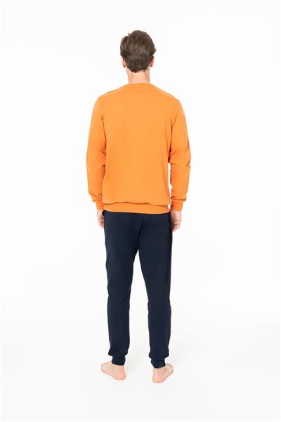 U.s Polo Assn. 18942 Erkek Uzun Kollu Bisiklet Yaka Paçası Bantlı Rahat Ev Giyim-Turuncu
