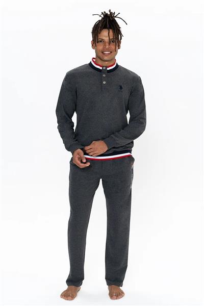 U.s Polo Assn. 18922 Erkek Uzun Kollu Dik Yaka Rahat Ev Giyim-Antrasitmelanj