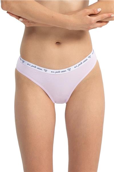 U.s Polo Assn. 66430 Kadın Karışık Desen Pamuklu 3lü Slip Külot-Lila