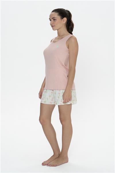 U.s Polo Assn. 20080 Kadın Kalın Askılı Bisiklet Yaka Şortlu Pijama Takımı-Somon