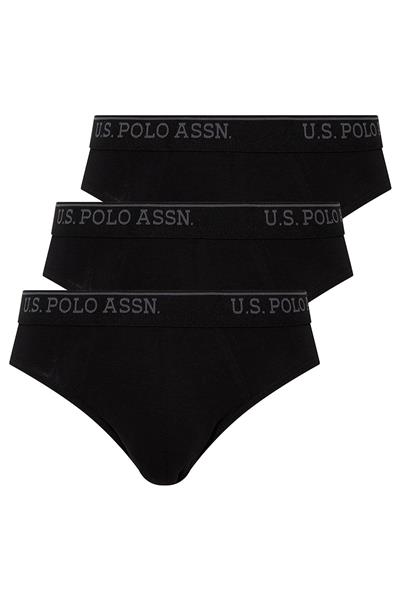 U.s Polo Assn. 90003 Erkek Battal 3lü Slip Külot-Siyah