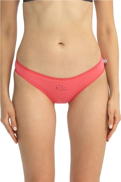 U.s Polo Assn. 66432 Kadın Karışık Desen Pamuklu 3lü Slip Külot-Mercan