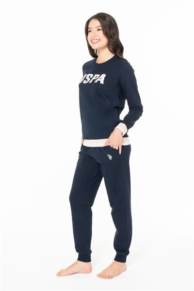 U.s Polo Assn. 20117 Kadın Uzun Kollu Bisiklet Yaka Paçası Bantlı Rahat Ev Giyim-Lacivert