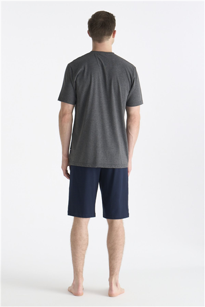 U.s Polo Assn. 19005 Erkek Kısa Kollu Şortlu Pijama Takımı-Gri