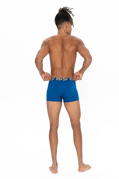 U.s Polo Assn. 80572 Erkek Pamuklu 3lü Boxer-Saks&Sarı&Lacivert